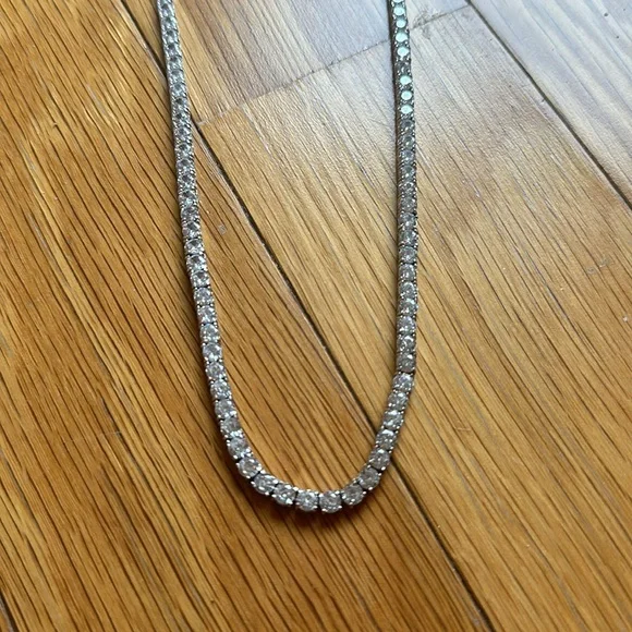 NYC Sterling Tennis Necklace for Women & Men. 3mm Round CZ Tennis Necklace - Picture 6 of 6